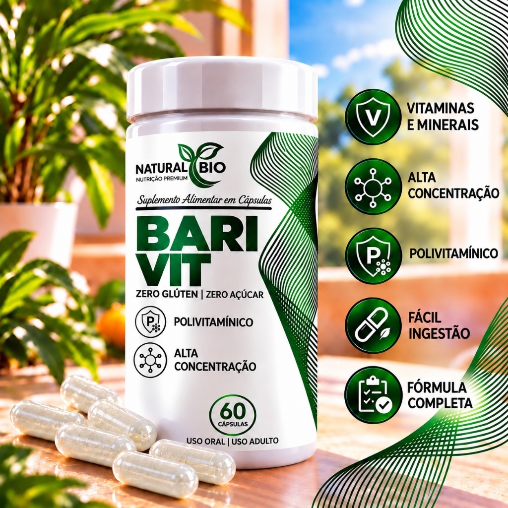 Polivitaminico Bari Vit 60 capsulas suplemento multivitaminico Original Natural