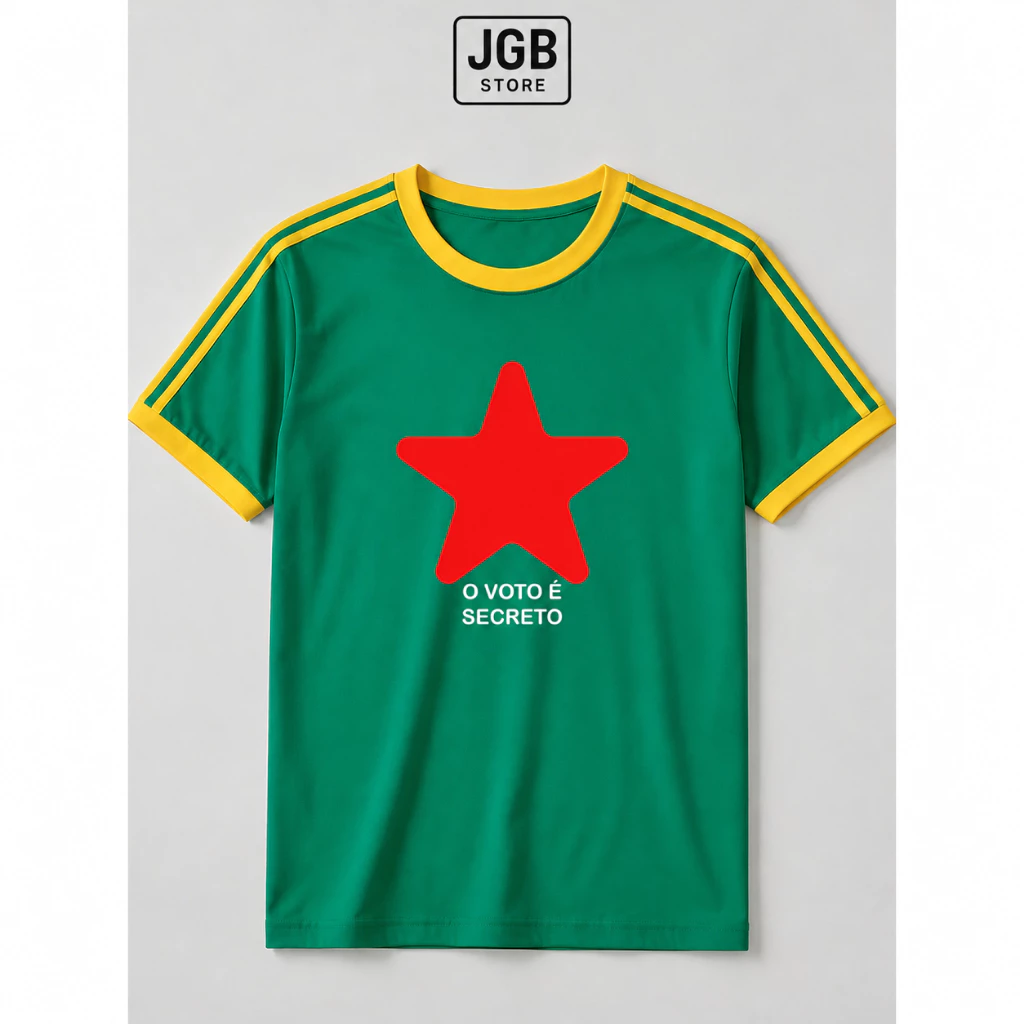 Camiseta Voto é Secreto PT Lula 100% Algodão Masculina Unissex Desenho Retrô