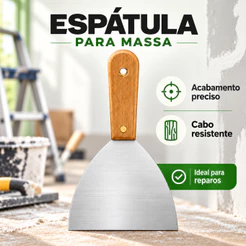 Espátula Pedreiro Pintor Aço Inox Profissional Cabo Em Madeira Espátula para Construção