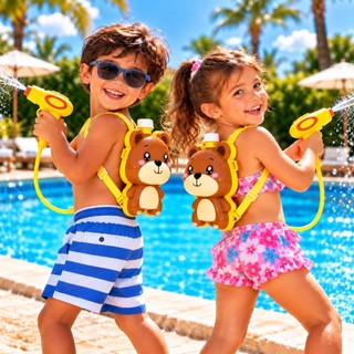 Mochila Arminha  Lança Água Infantil  Brinquedo Pistola D'Água para Criança Brincar Pisci…