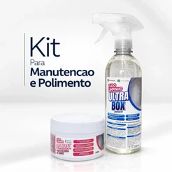Kit Ultra Box + Polimax Manutenção Polimento Brilho Limpeza Vidro Inox Remove Gordura Sujeira Piso Azulejo Tira Mancha