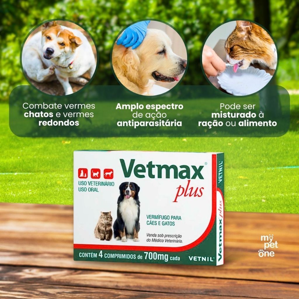 Vetmax Plus 700mg Vermífugo Vetnil - 4 Comprimidos · foto 2