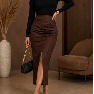 Saia Midi Traspasada Elegante