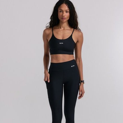 Imagem Conjunto Fitness Feminino Academia Legging com Bolso e Top Preto Arm Fitness