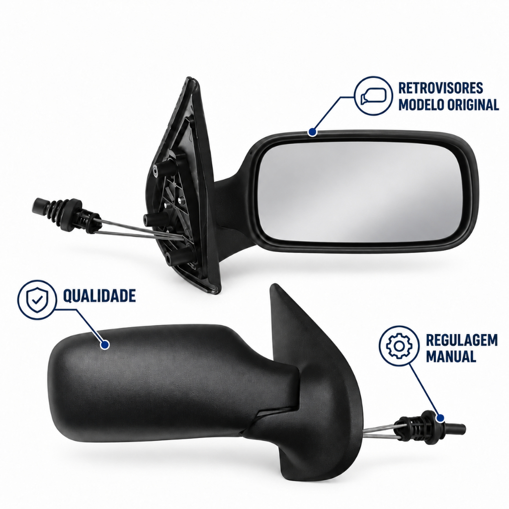 Retrovisor Fiat Palio 4 Portas 1996 1997 1998 1999 2000 COM CONTROLE · foto 2