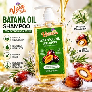 Shampoo Viva Belle Óleo de Batana 300ml com Extrato de Alecrim, Limpeza Capilar e Cuidado Diário