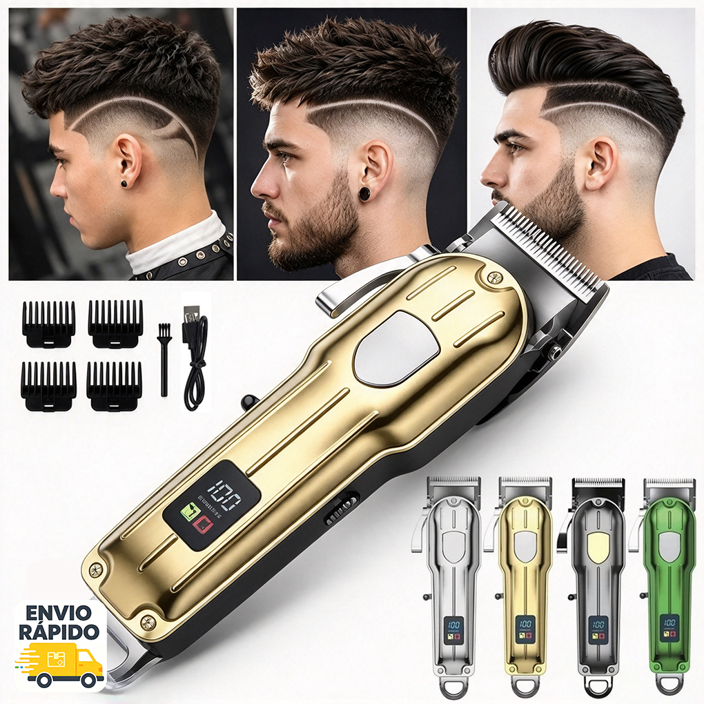 ✈️ Envio Rápido Aparador de Pelos e Cabelo Sem Fio Profissional, Ajuste Visível para Barba e Corpo