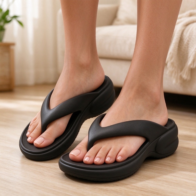 Chinelo Feminino de Dedo Plataforma EVA Nuvem Solado Grosso Super Macio e Confortável Antiderrapante Leve para Dia a Dia