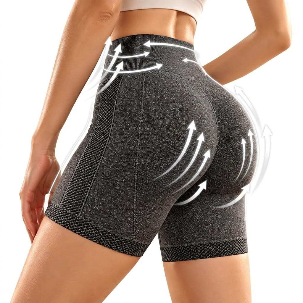 Z&D Lingerie Shorts Fitness Feminino Cintura Alta Academia Levanta Bumbum Sem Costura