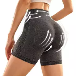 Z&D Lingerie Shorts Fitness Feminino Cintura Alta Academia Levanta Bumbum Sem Costura