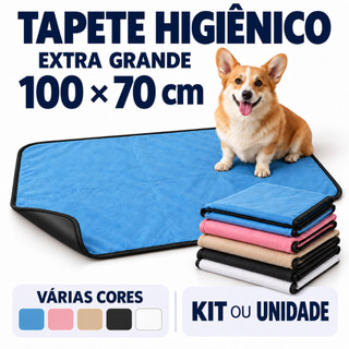 1 ou 3 Tapetes Higiênicos Laváveis 100x70cm Até 600 a 900 Usos Para Cães Grandes