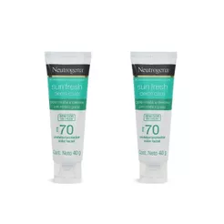 Kit com 2 Protetor Solar Neutrogena Sun Fresh Derm Care sem Cor FPS 70 40g cada