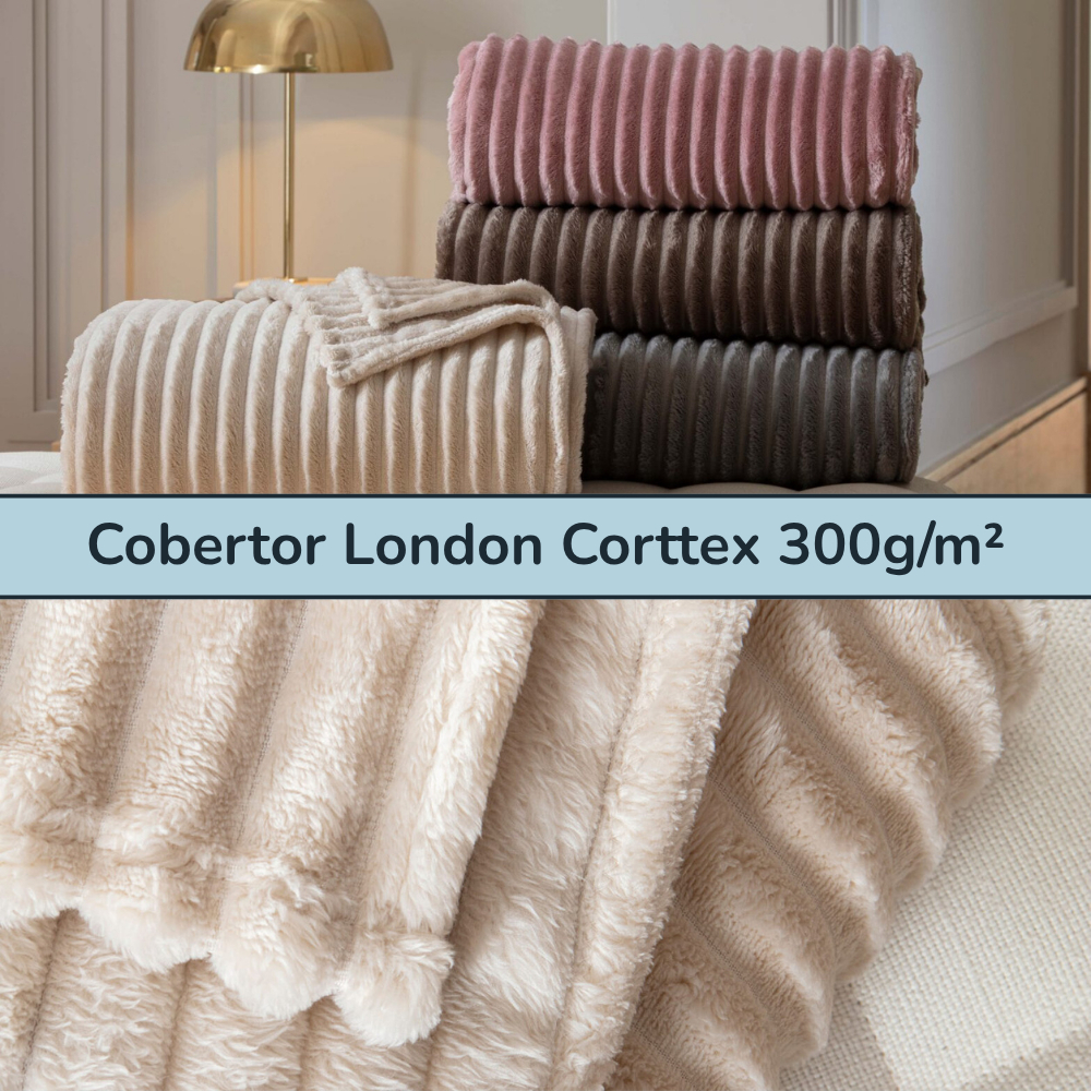 Manta Canelada Grossa Casal Queen Cobertor London Corttex Microfibra Antialérgico Macia Super Soft