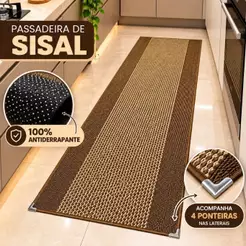 Passadeira Sisal 2,50 x 0,66cm (Com Ponteira, antiderrapante, Para Quartos Cozinha Corredores)