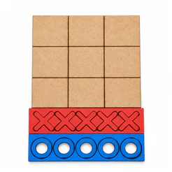 Kit Jogo Da Velha Tabuleiro Mdf Peças Coloridas Brinquedo Educativo Lembrancinha Infantil Escolar