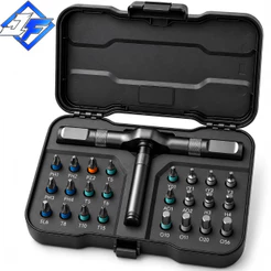 Chave Catraca 24 em 1 Kit Precisão Magnética Pontas Cabo Removível Conserto Celular Notebook Eletrônicos