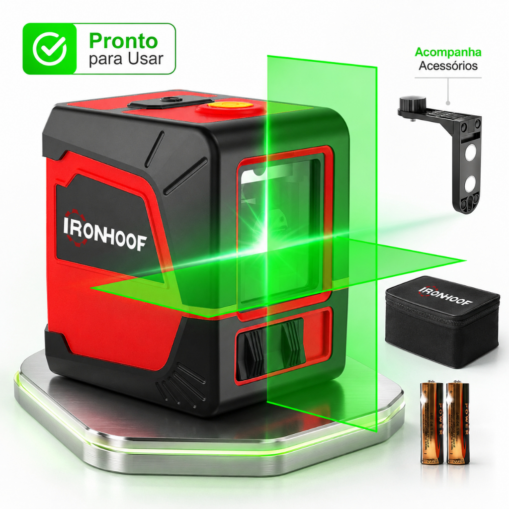 Nivel A Laser 2 Linhas/16 Linhas Com Tripe Profissional Verde 2 Bateria 30m