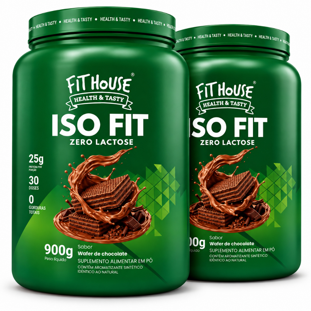 Kit 2x IsoFit Blend Proteico com Whey Zero Lactose Pote 900g Fit House