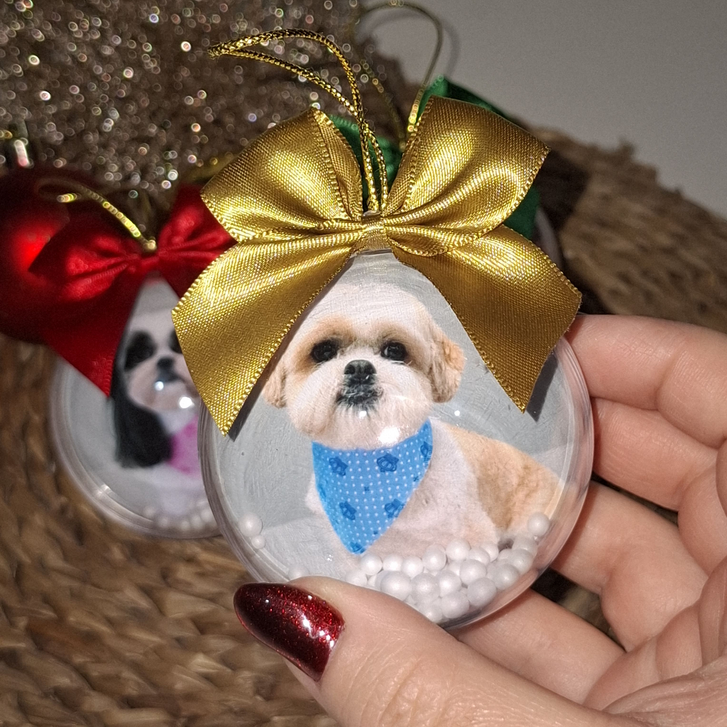 Bolinha de Natal Personalizada 6,5cm Esfera Natalina Enfeite de Natal — imagem 2 de 2