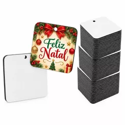 Kit 100 Chaveiros Para Sublimação Formato Quadrado Em Mdf