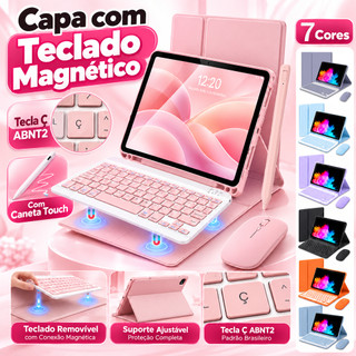 Capa Para iPad 11ª Geração (A16) /10ª Geração (10,9")Com Magnético Teclado Sem Fio Abnt2 E Mouse Bluetooth (Com "Ç")