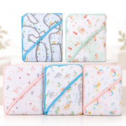 TOALHA DE BANHO FRALDA SOFT BEBÊ PAPI COM CAPUZ 80X80CM 2 CAMADAS 100% ALGODÃO