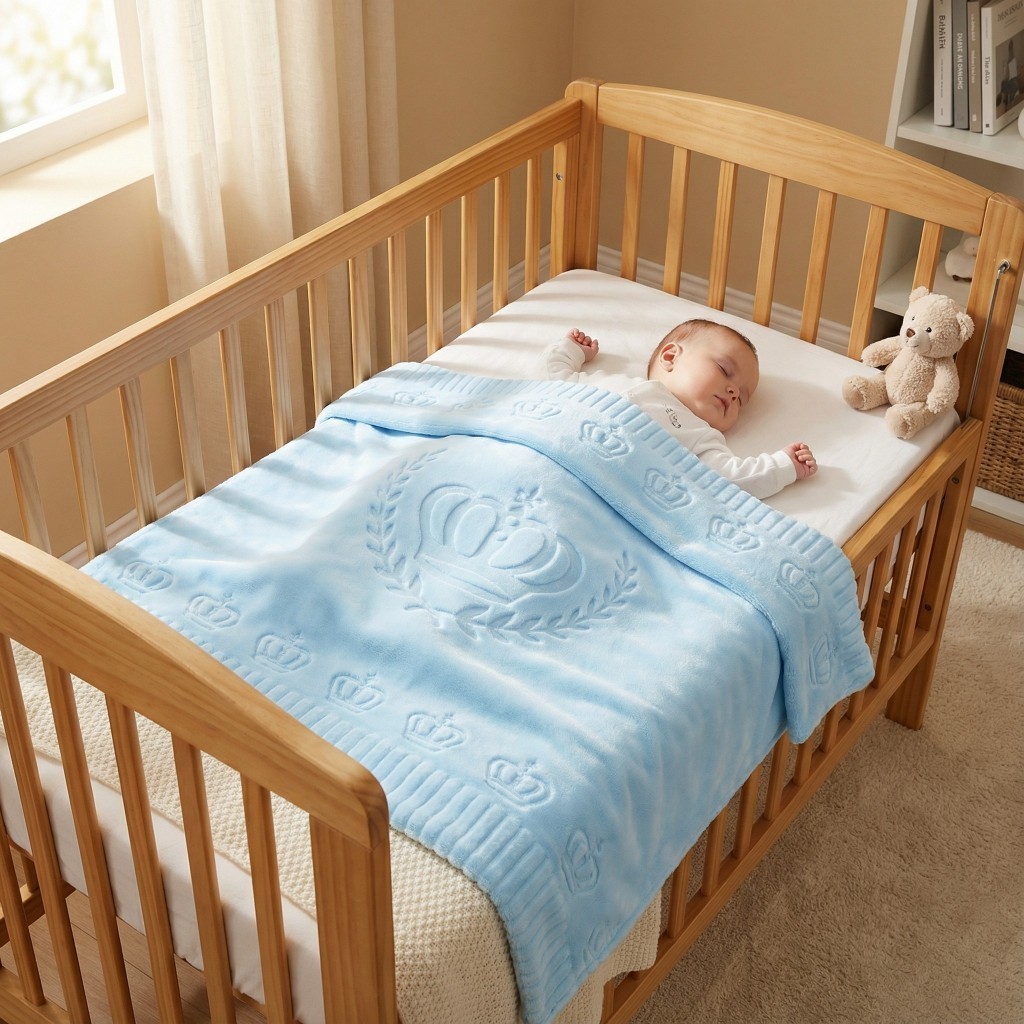 Cobertor Bebê Infantil Colibri Relevo Hipoalergênico- Azul Unique