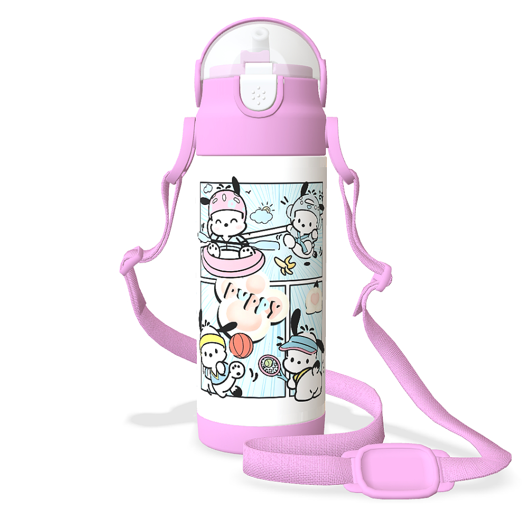 Garrafinha Térmica Personalizada Pochacco Com Nome 350ml Garrafa termica infantil Pochacco