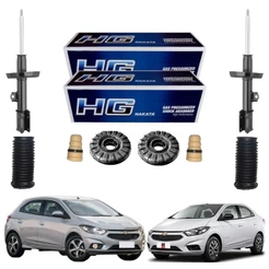 Kit 2 Amortecedores Dianteiros Nakata HG33089 HG33090 + Coxim Batente Coifa Chevrolet Onix Prisma 2013 a 2019