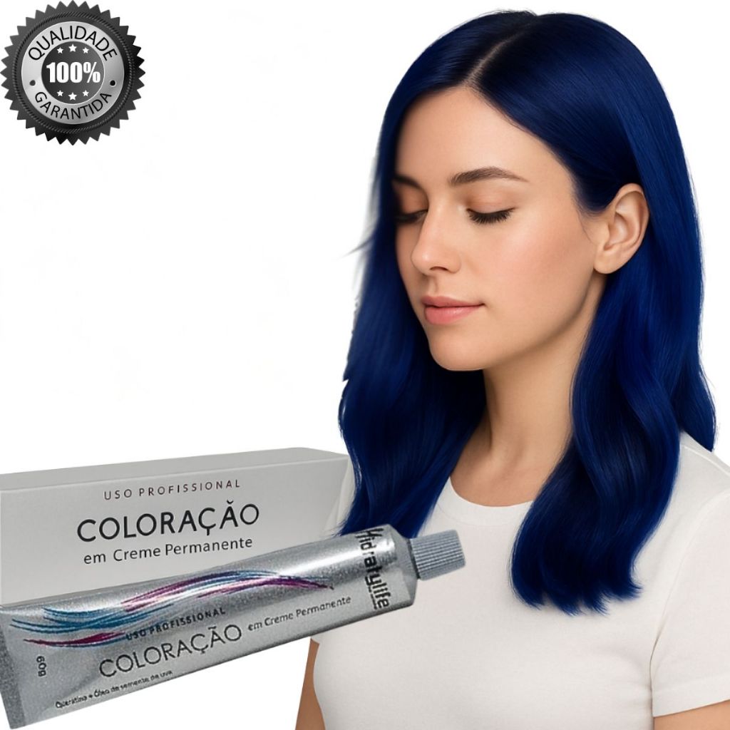 Cabelo Azul Incrível Tinta de Cabelo A Beleza que Você Merece