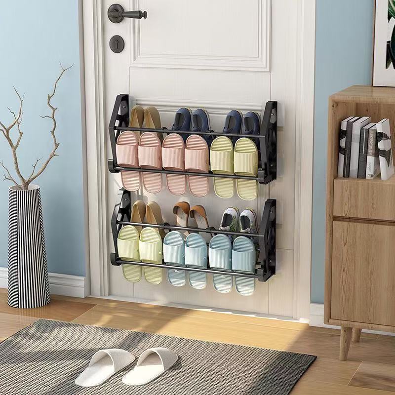 Sapateira de parede Rack De Armazenamento Multifuncional C/ Adesivo Auto Colante 6 Pares