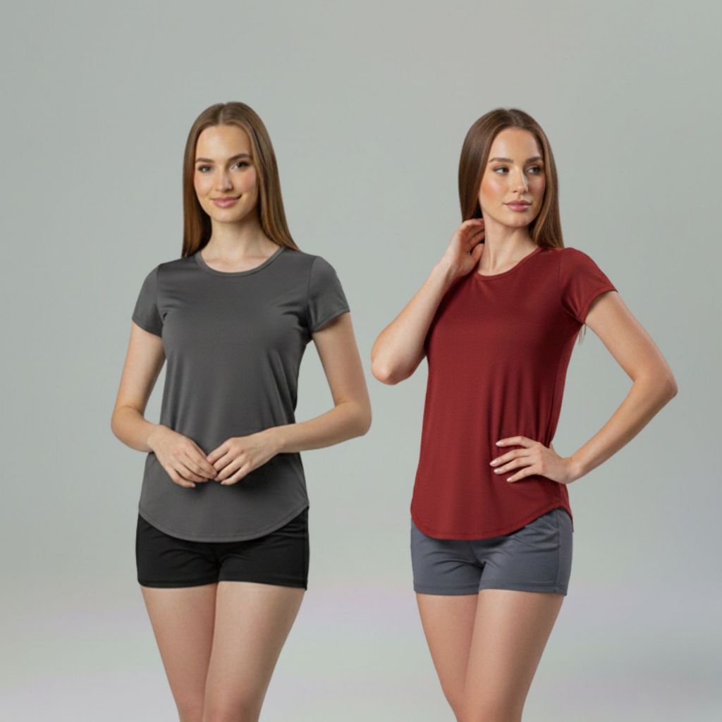 Kit 2 Camisetas Academia Feminina Dry Fit Camisa Blusa Musculação Treino Caminhada em Oferta na Shopee