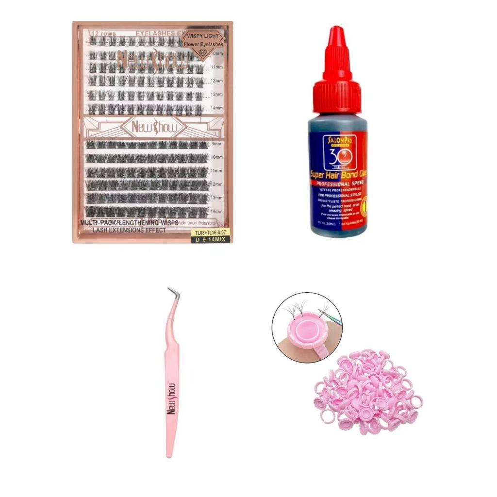New Show Cílios Postiços 6D MINK TL08+TL16 0.07 D 9-14Mix Tufos sem Nó Opcional Conjuntos em Oferta na Shopee