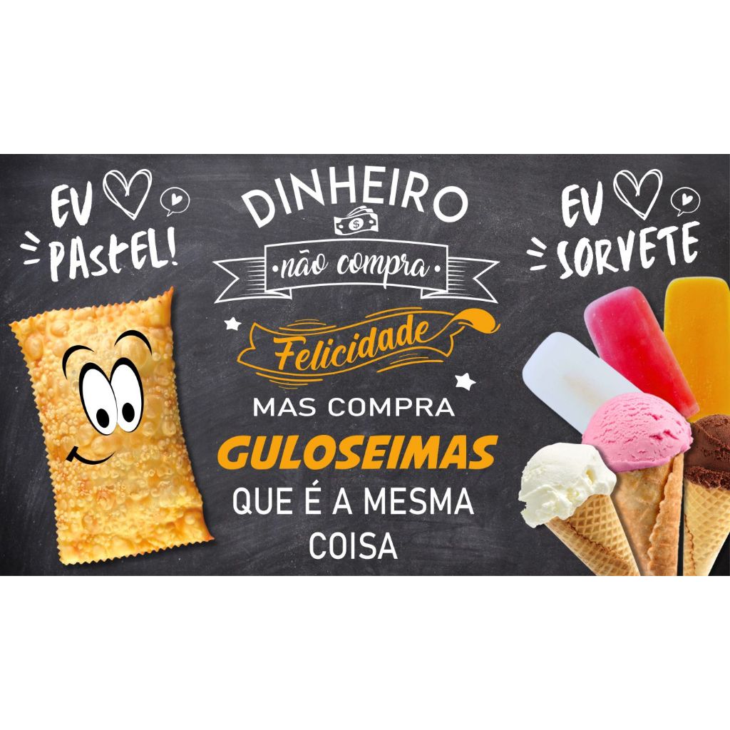 Adesivo Decoração Trailer Carrinho Parede Guloseimas Sorvete Picolé E Pastel Frito na Hora