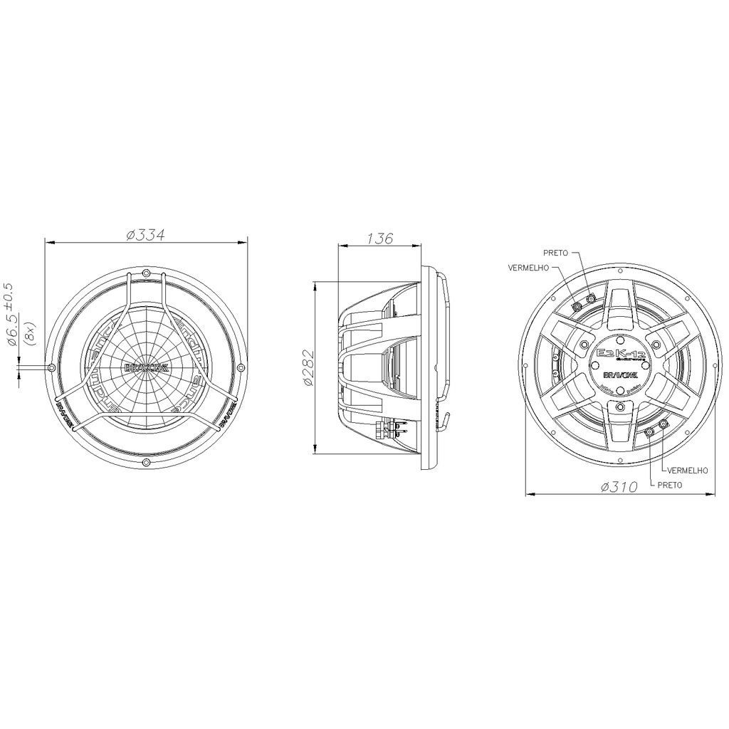 Detalhes do Grade / Tela Para Subwoofer Endurance E2k 12 Original Bravox