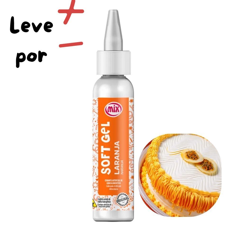 Corante Soft Gel Laranja 25g Mix Ingredientes em Oferta na Shopee