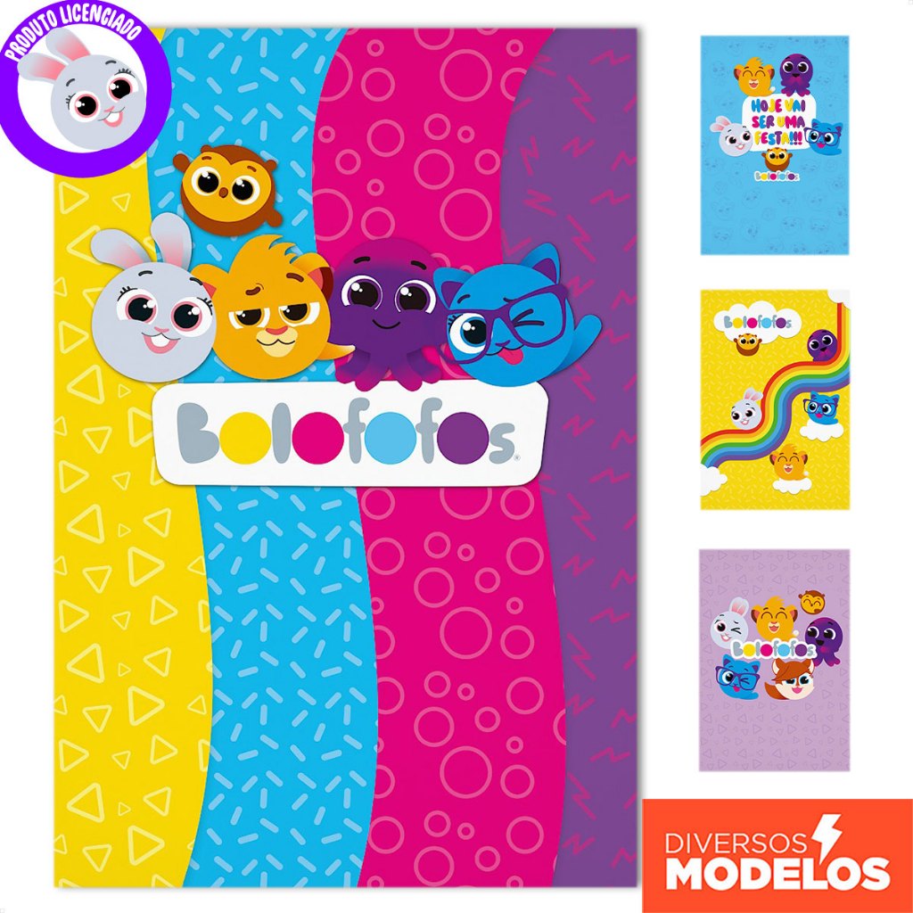 Painel Retangular Festa Decoração Bolofofos Infantil Sublimado Em Tecido 1,50x2,20m - Licenciado