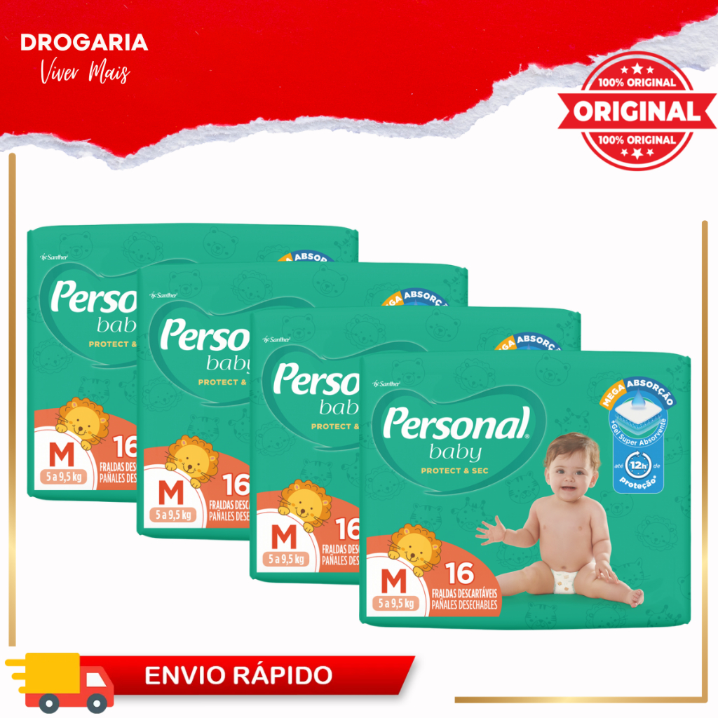 FRALDAS PERSONAL BABY JUMBINHO M 16UN.