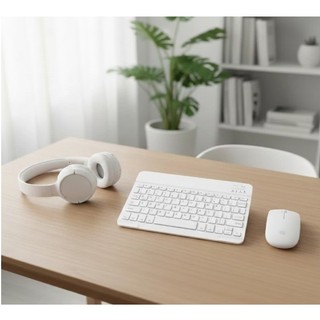 BRANCO - Kit Fone de Ouvido Bluetooth Tune 510 + Conjunto Teclado e Mouse Sem Fio