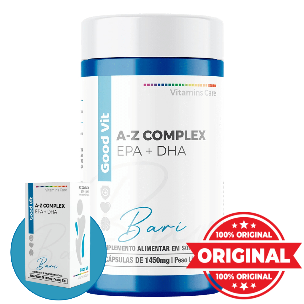 A-Z Complex EPA DHA Ômega 3 60 Cápsulas – Vitaminas + Minerais Zinco Selênio Vit D, Suplemento
