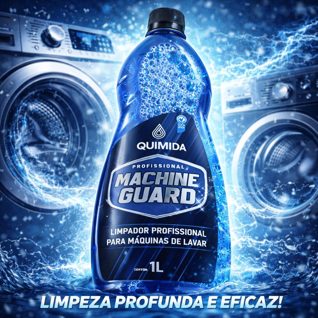Limpador Máquina de Lavar 1L Remove Mau Cheiro e Sabão Acumulado Limpeza Profunda Profissional
