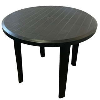 Mesa Redonda Com Pés Desmontaveis 90cm x 90cm Com Furo Guarda Sol Para Piscina, Lazer, Churrasco em Oferta na Shopee