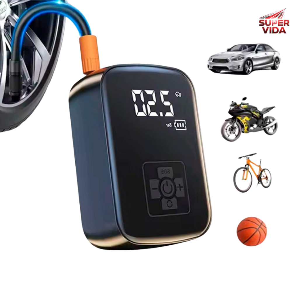 Bomba De Ar Elétrica Portátil 120W Compressor 150Psi USB Recarregável em Oferta na Shopee