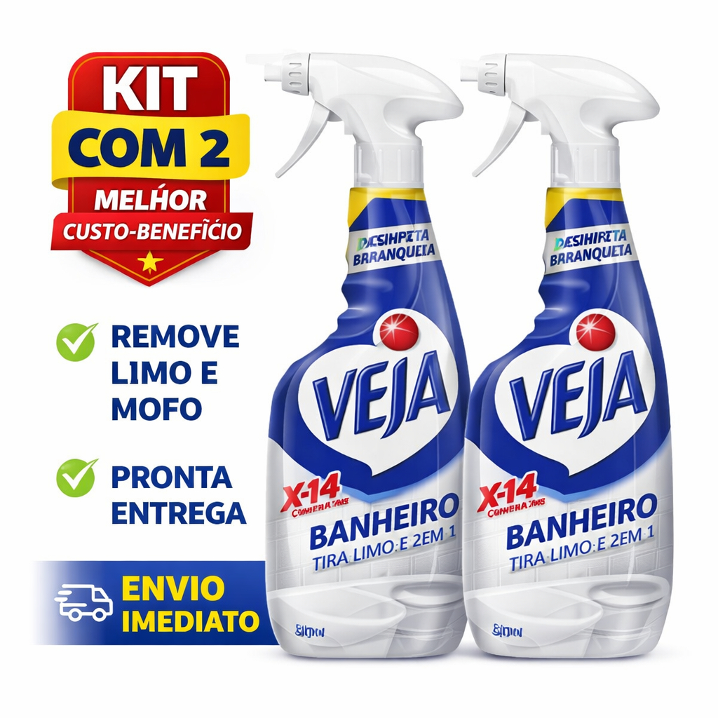 Kit 2 Veja X-14 Banheiro Tira Limo e Mofo 2 em 1 Com Gatilho - ENVIO IMEDIATO em Oferta na Shopee