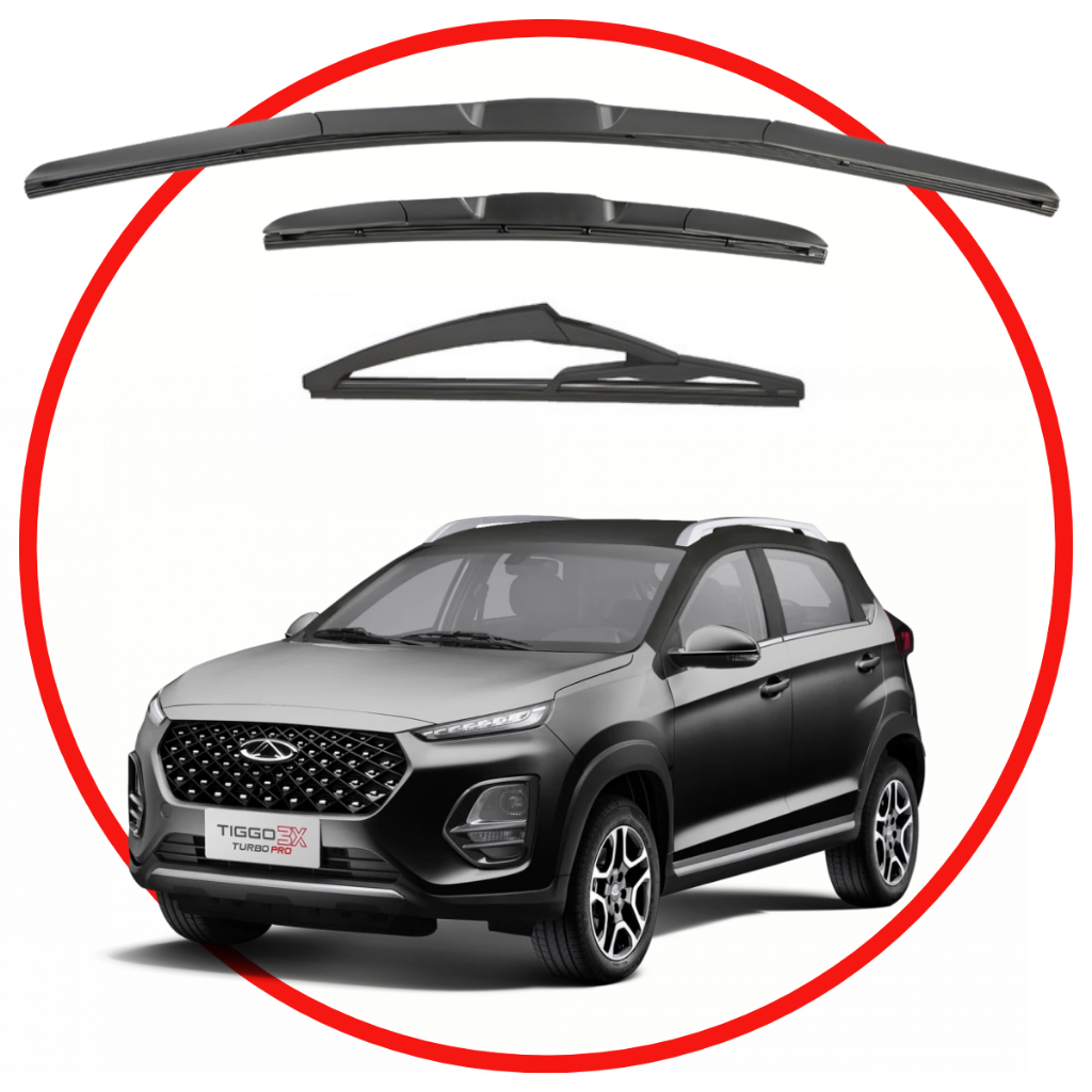 Kit 3 Palhetas Limpador Parabrisa Diant + Tras Original Tiggo 3X 2021 em Diante