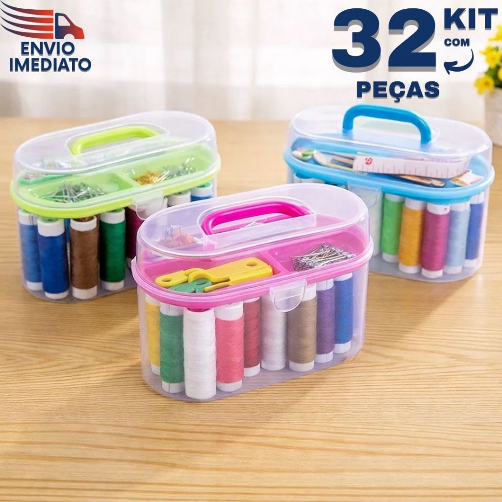 Kit Costura Básico 32 Peças para Uso Doméstico em Oferta na Shopee
