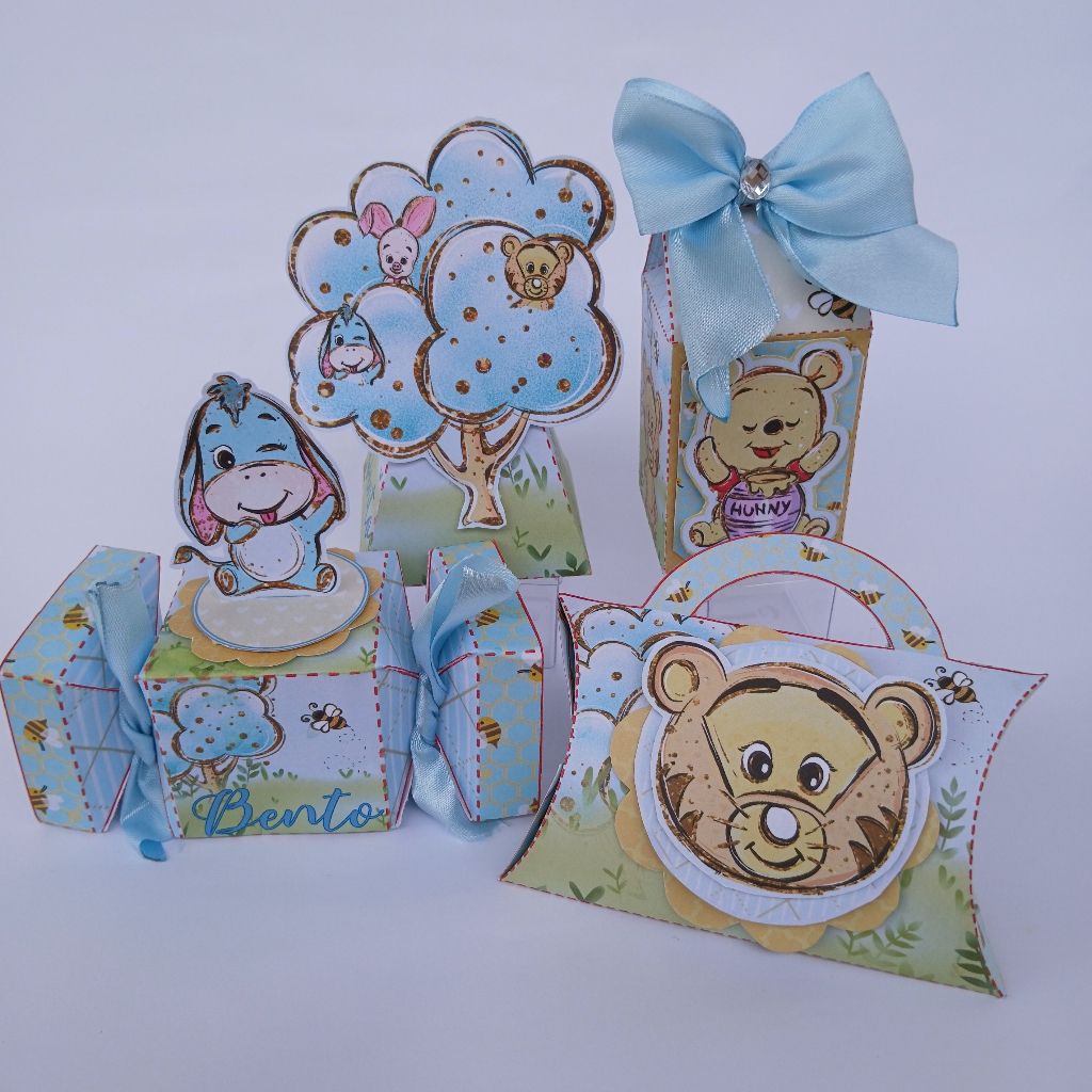 Caixinhas Personalizadas URSINHO POOH  Lembrancinhas Kit Festa Personalizados