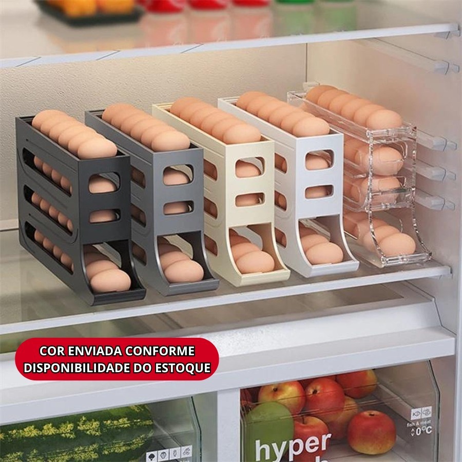 Gaveteiro Duplo em Plástico Tipo Porta 32 Ovos Fresco de Longa Duração para Cozinha Geladeira em Oferta na Shopee