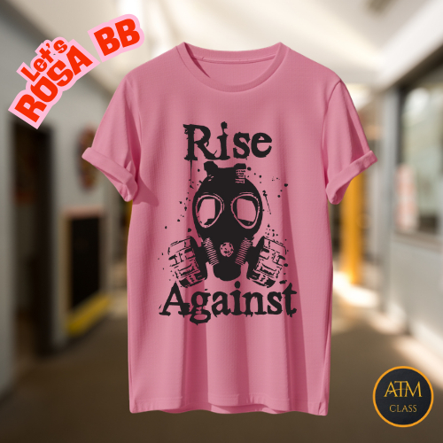 Camiseta Infantil e Adulto Rise Against Banda de Rock Blusa Rosa bb 100% Algodão Envio Rapido