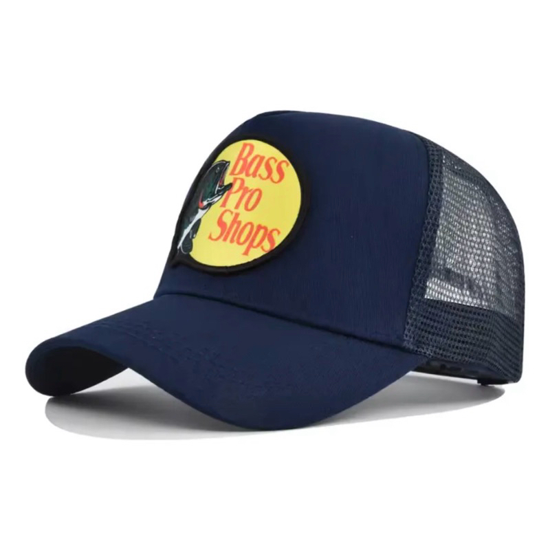 Boné Masculino Bass Pro Shops de Pesca Pescador Casual Adulto (Azul-Marinho)